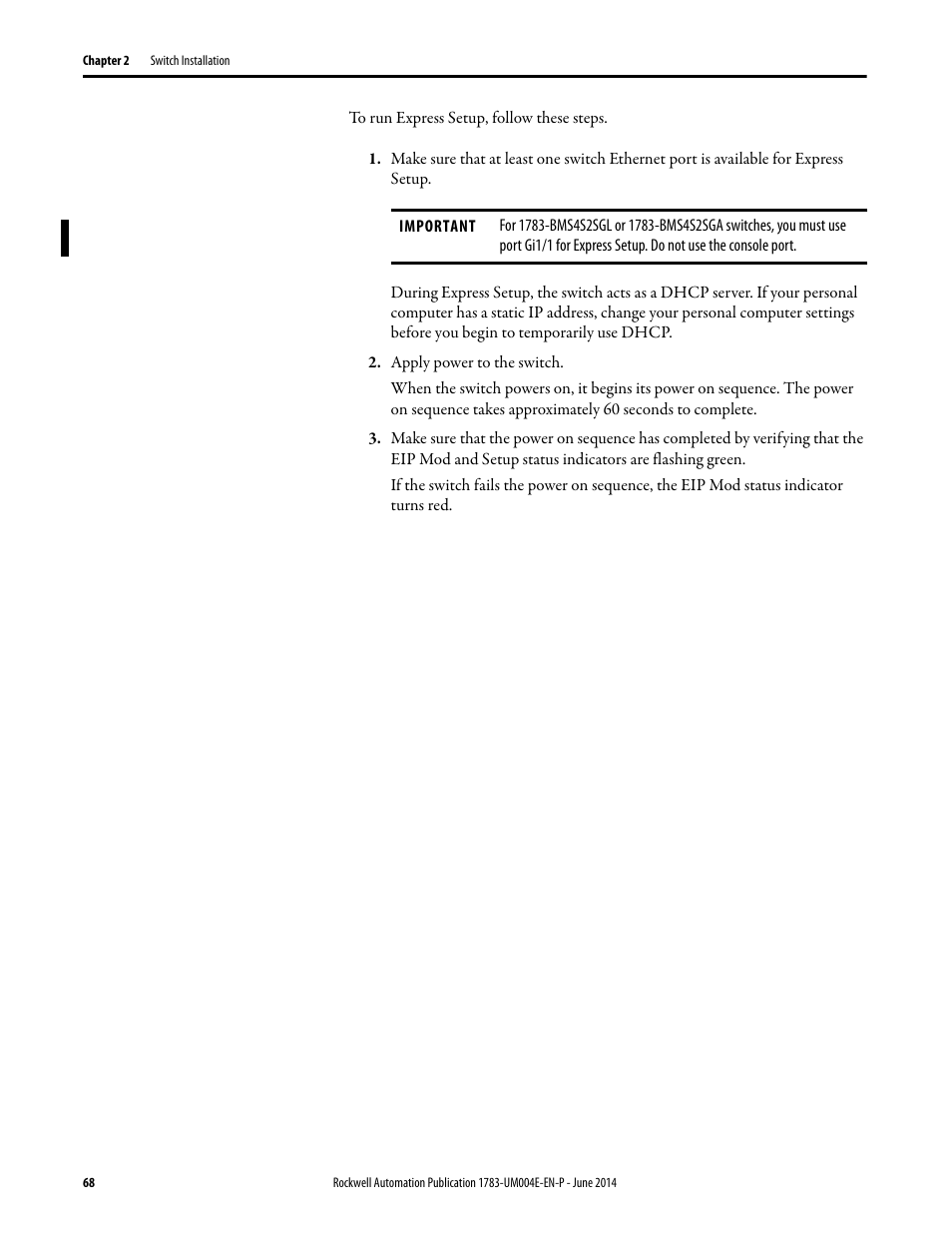 Rockwell Automation 1783-BMxxx Stratix 5700 Ethernet Managed Switches User Manual User Manual | Page 68 / 294