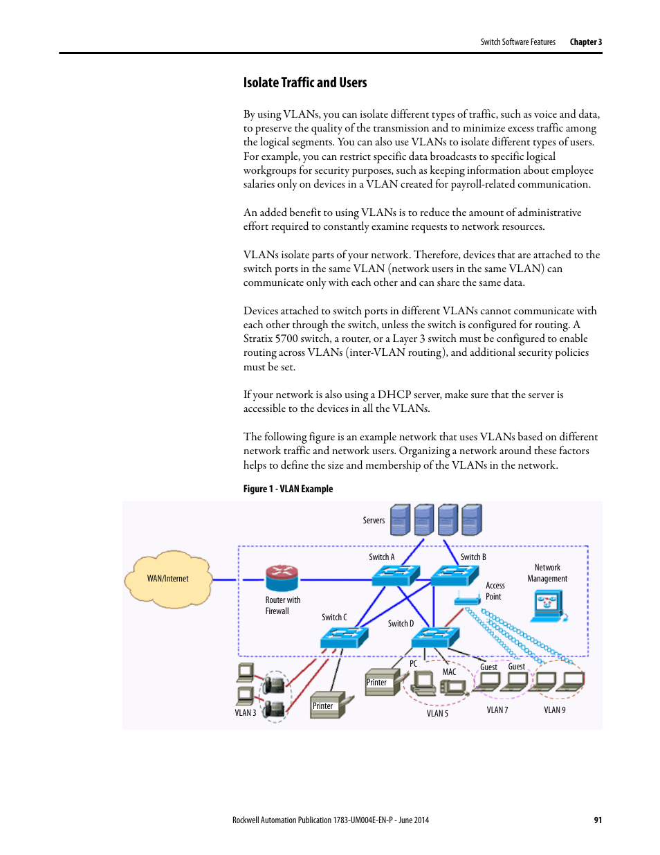 Isolate traffic and users | Rockwell Automation 1783-BMxxx Stratix 5700 Ethernet Managed Switches User Manual User Manual | Page 91 / 294