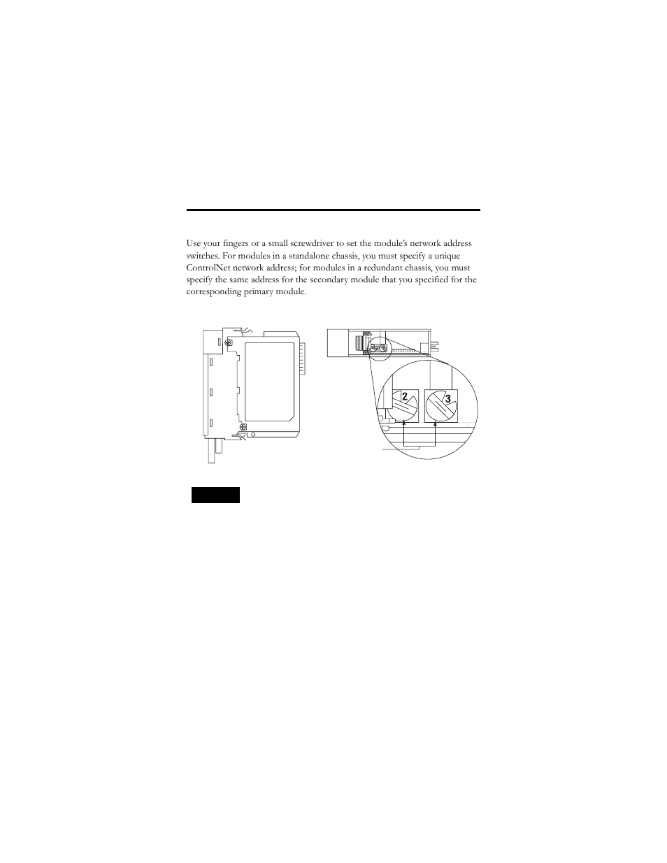 Set the module’s network address switches | Rockwell Automation 1756-CNB ControlLogix ControlNet Bridge Module, Series E Installation Instructions User Manual | Page 11 / 36