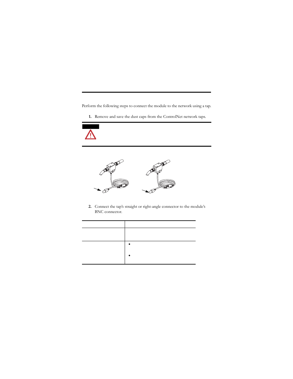 Connect to the network with a tap | Rockwell Automation 1756-CNB ControlLogix ControlNet Bridge Module, Series E Installation Instructions User Manual | Page 19 / 36