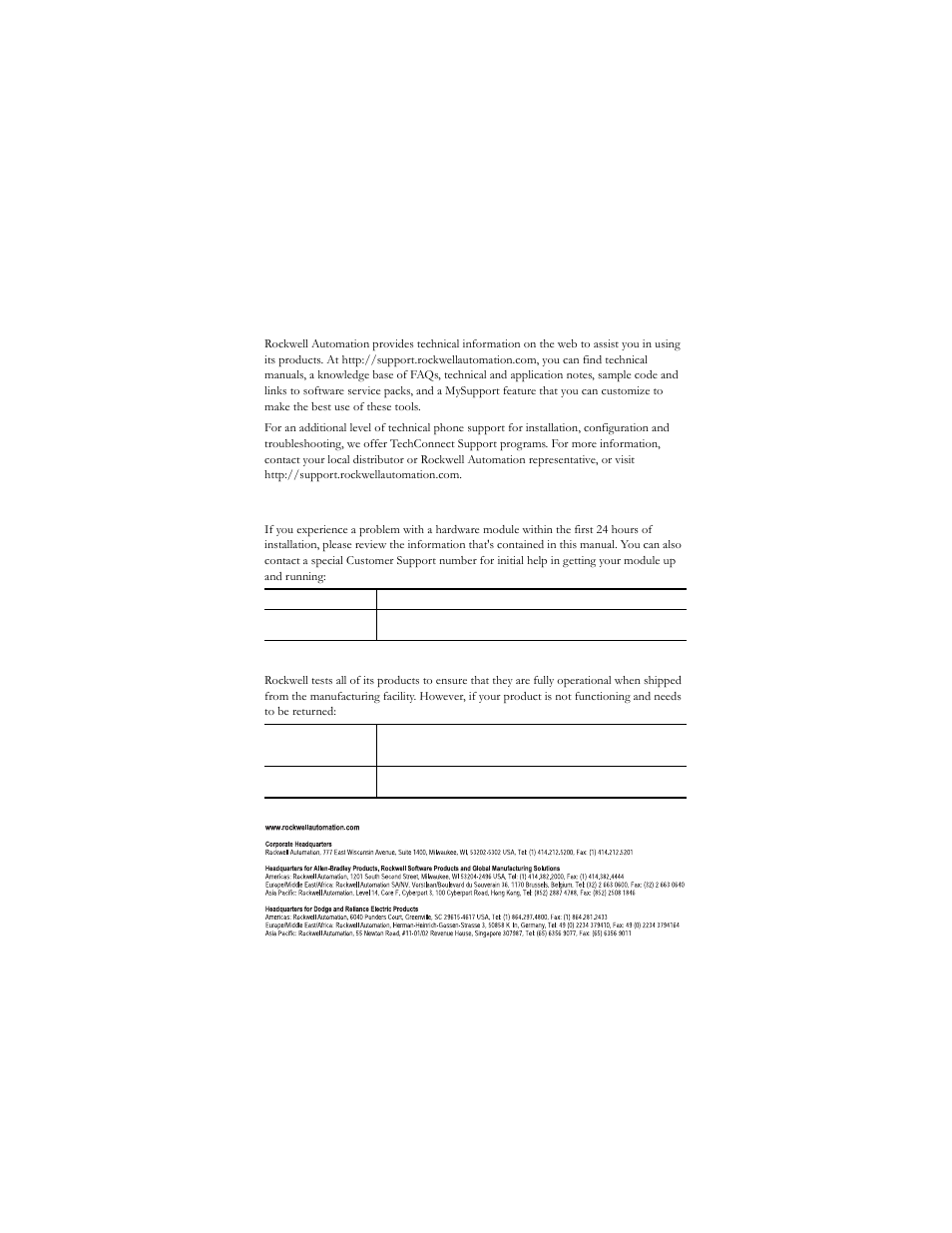 Rockwell automation support, Installation assistance, Backcover | New product satisfaction return, Publication | Rockwell Automation 1756-CNB ControlLogix ControlNet Bridge Module, Series E Installation Instructions User Manual | Page 36 / 36