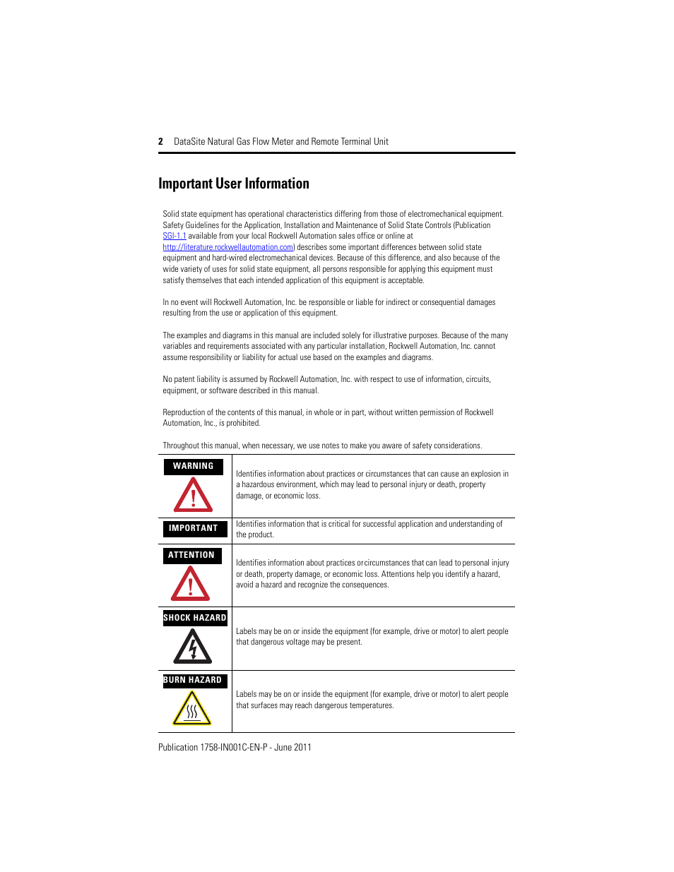 Important user information | Rockwell Automation 1758-RTU202 Datasite Installation Instructions User Manual | Page 2 / 28