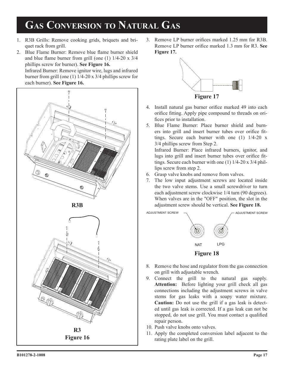 Onversion, Atural | Broilmaster R3-1 User Manual | Page 17 / 32