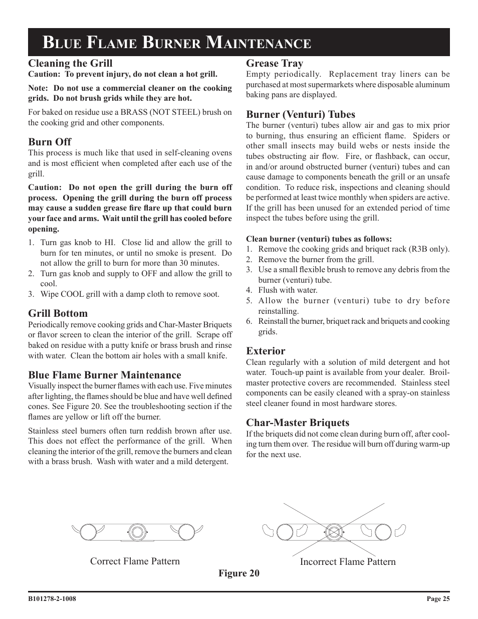 Lame, Urner, Aintenance | Broilmaster R3-1 User Manual | Page 25 / 32