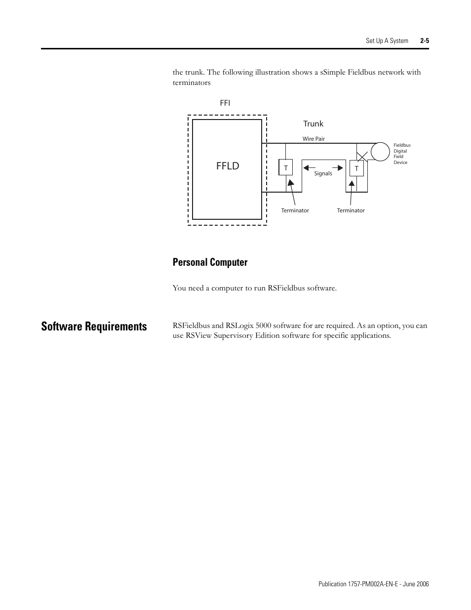 Software requirements, Ffld, Personal computer | Rockwell Automation 1757-FFLD Linking Device Configuration Manual User Manual | Page 15 / 150