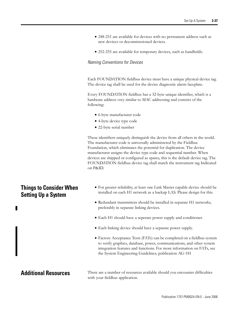 Things to consider when setting up a system, Additional resources | Rockwell Automation 1757-FFLD Linking Device Configuration Manual User Manual | Page 37 / 150