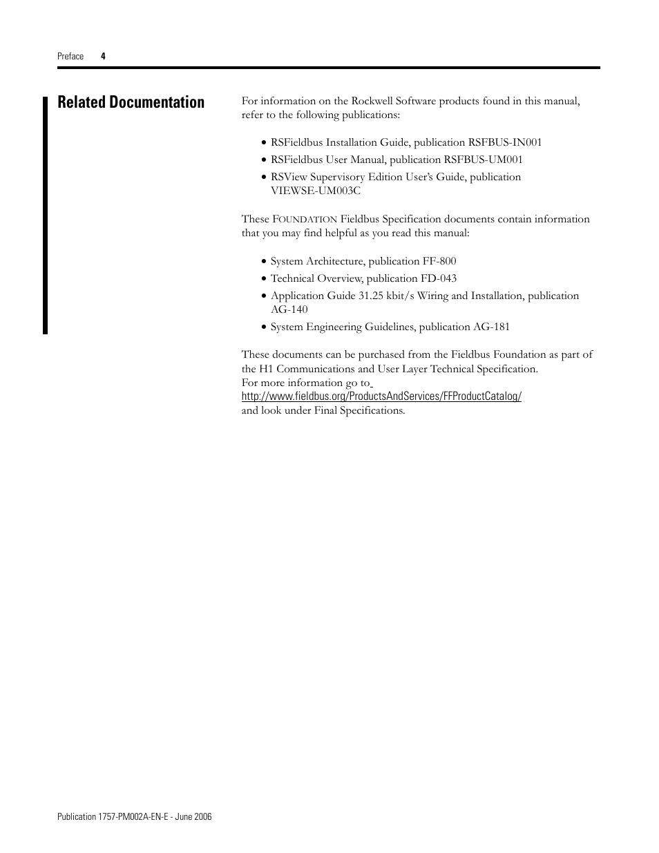 Related documentation | Rockwell Automation 1757-FFLD Linking Device Configuration Manual User Manual | Page 4 / 150