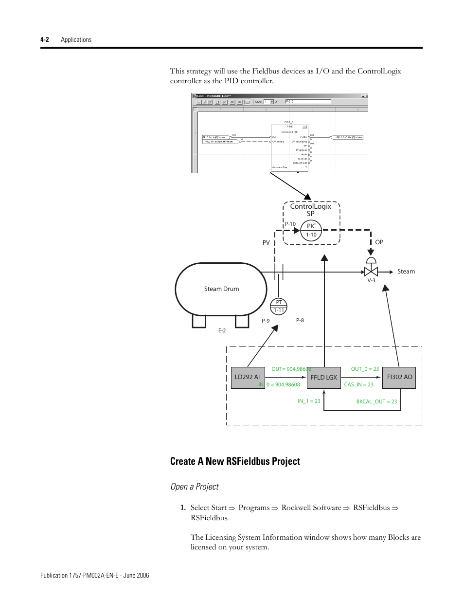Create a new rsfieldbus project, Open a project | Rockwell Automation 1757-FFLD Linking Device Configuration Manual User Manual | Page 56 / 150