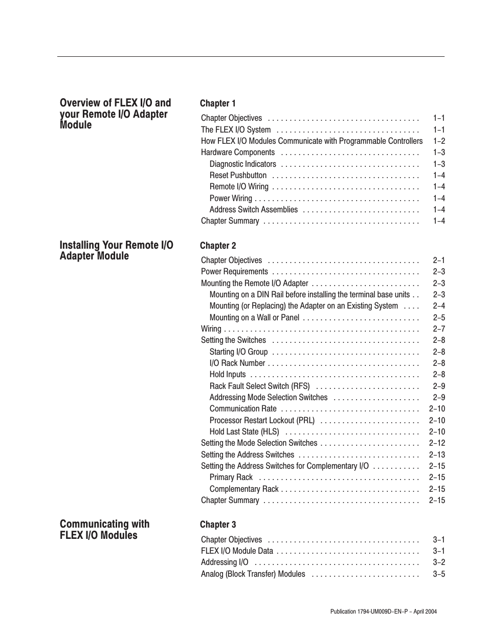 Rockwell Automation 1794-ASB/E Remote I/O Adapter Module User Manual User Manual | Page 13 / 72