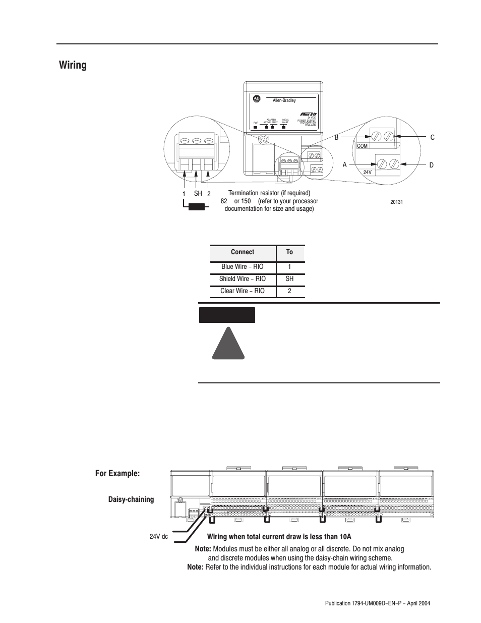 Wiring | Rockwell Automation 1794-ASB/E Remote I/O Adapter Module User Manual User Manual | Page 25 / 72