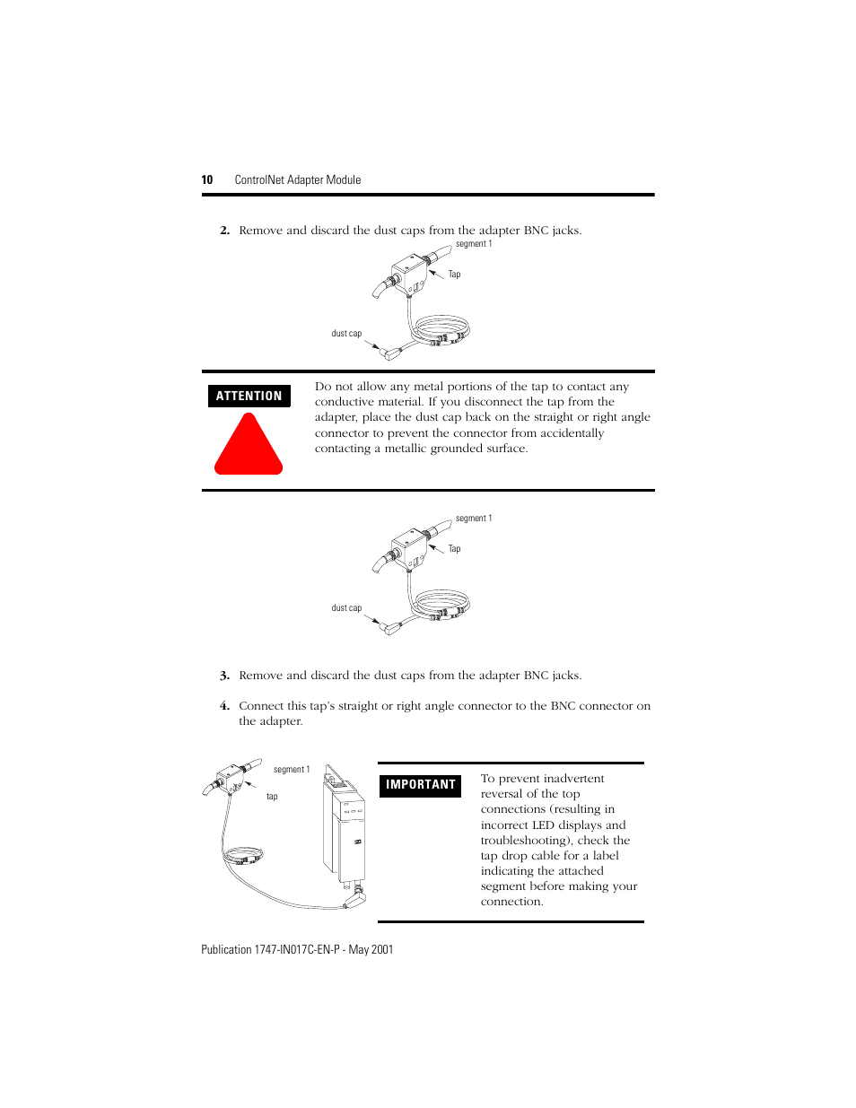 Rockwell Automation 1747-ACNR15 ControlNet Adapter Module Installation Instructions User Manual | Page 10 / 20