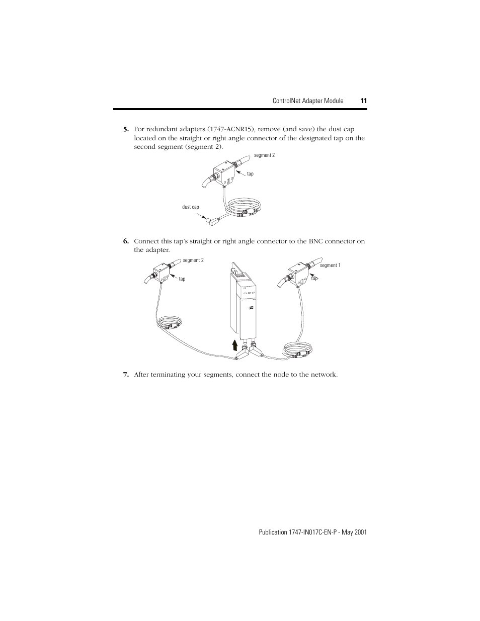 Rockwell Automation 1747-ACNR15 ControlNet Adapter Module Installation Instructions User Manual | Page 11 / 20
