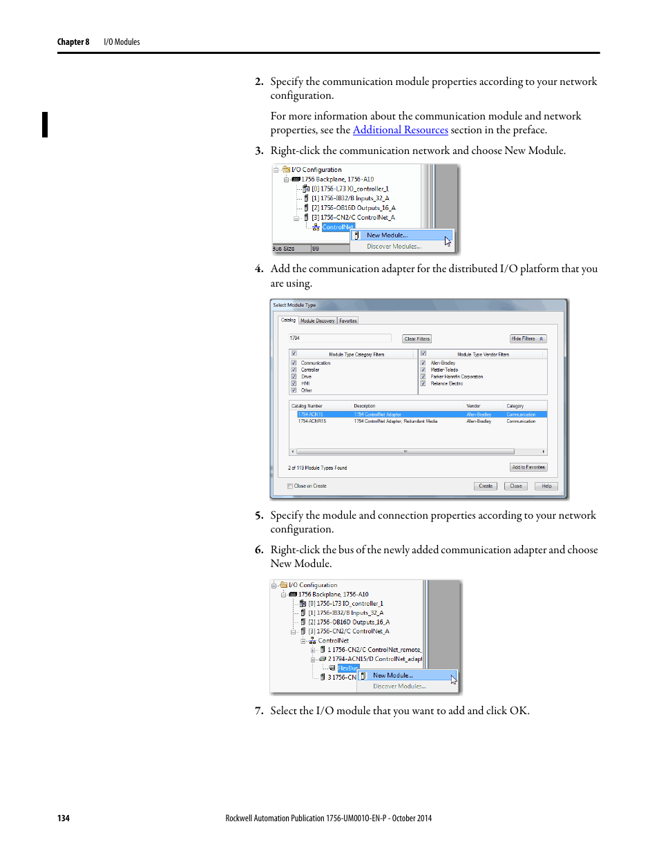 Rockwell Automation 1756-L6x_L7x ControlLogix System User Manual User Manual | Page 134 / 212