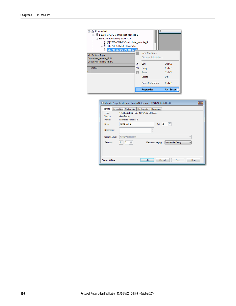 Rockwell Automation 1756-L6x_L7x ControlLogix System User Manual User Manual | Page 136 / 212