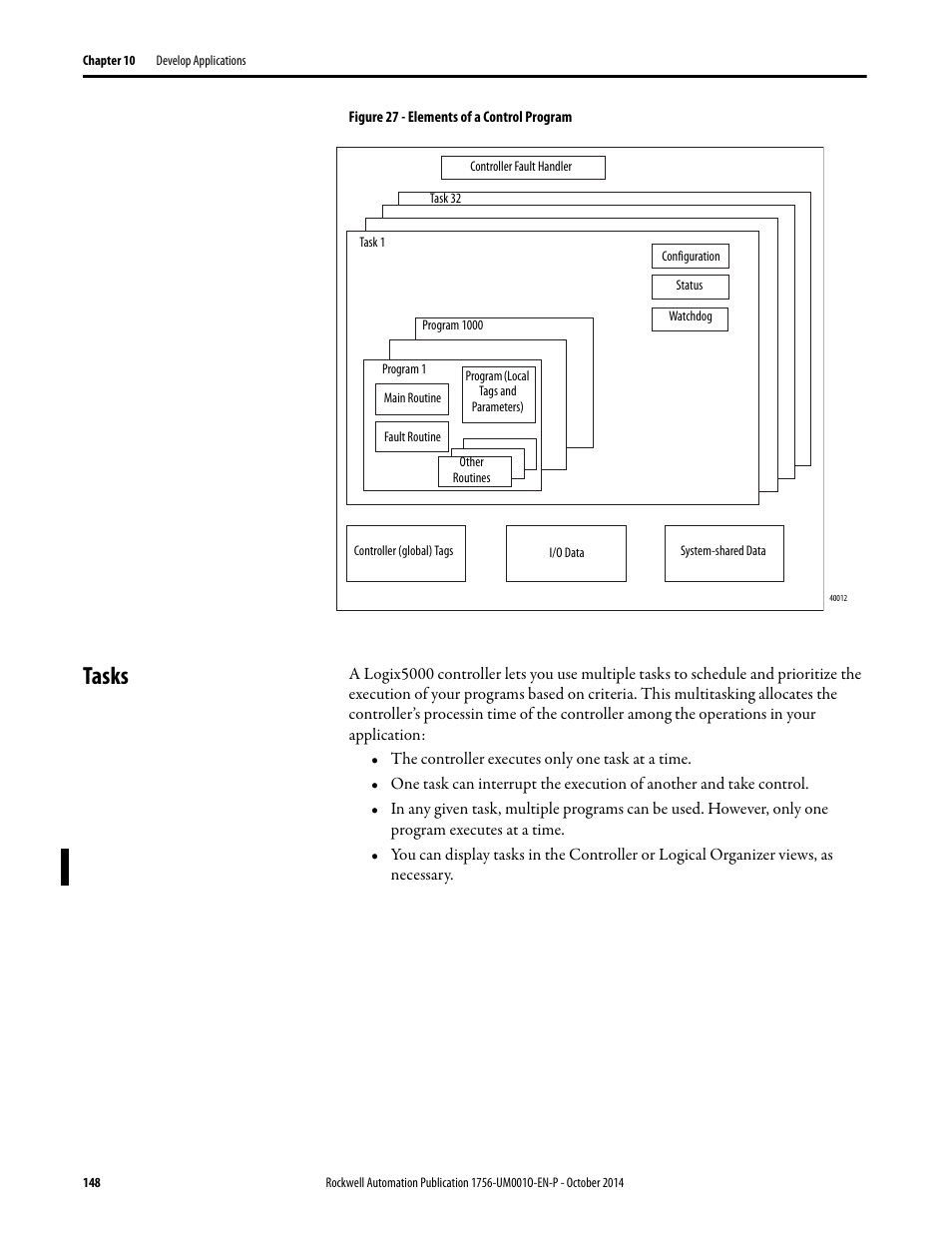 Tasks | Rockwell Automation 1756-L6x_L7x ControlLogix System User Manual User Manual | Page 148 / 212