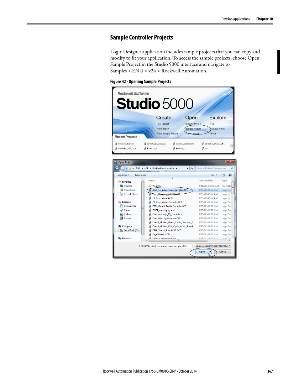 Sample controller projects | Rockwell Automation 1756-L6x_L7x ControlLogix System User Manual User Manual | Page 167 / 212
