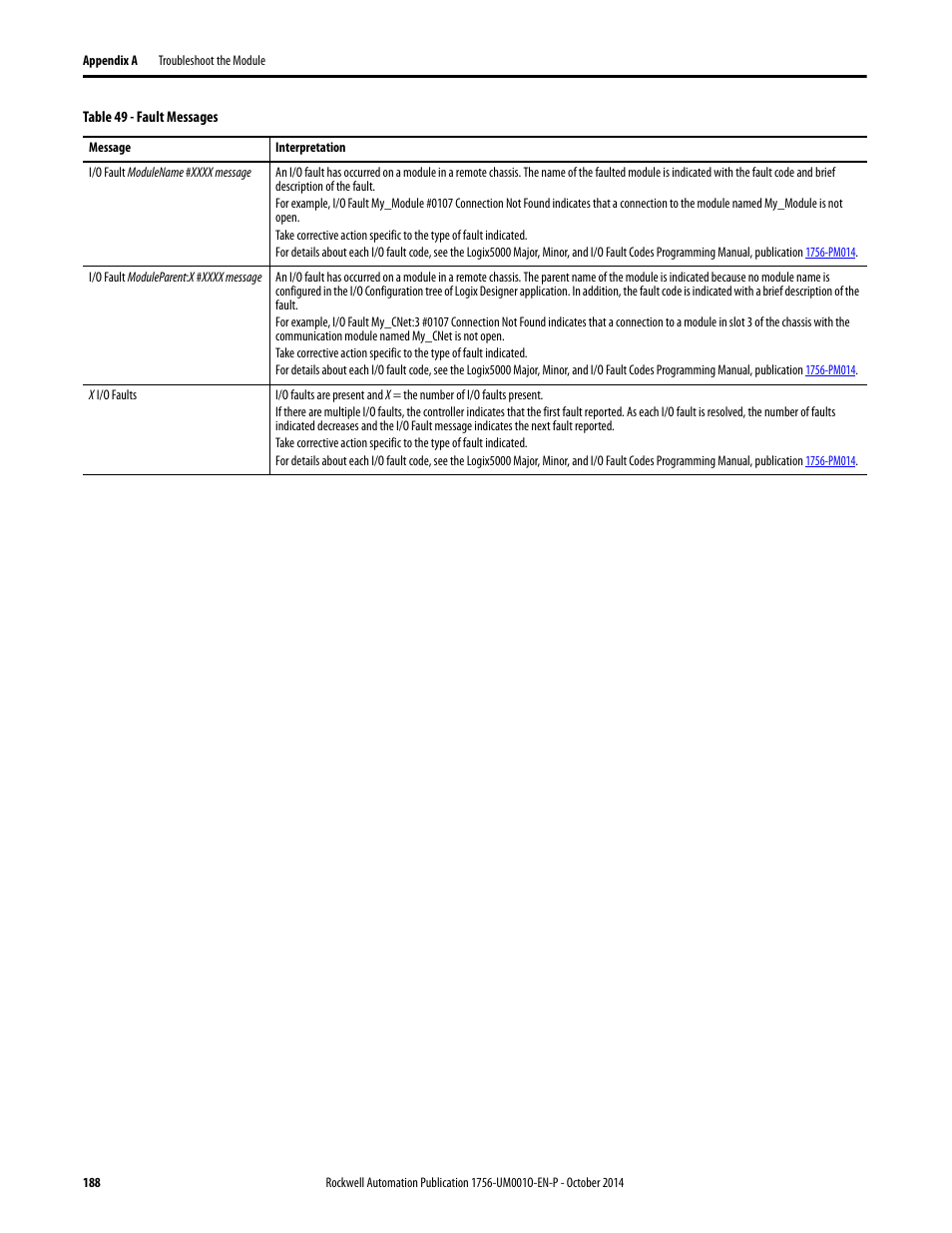 Rockwell Automation 1756-L6x_L7x ControlLogix System User Manual User Manual | Page 188 / 212