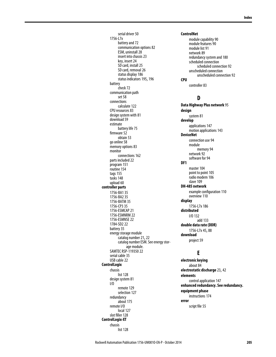 Rockwell Automation 1756-L6x_L7x ControlLogix System User Manual User Manual | Page 205 / 212