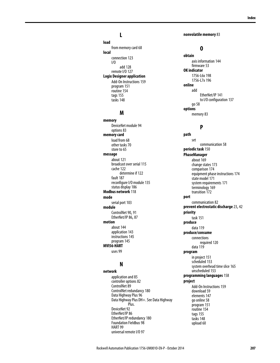 Rockwell Automation 1756-L6x_L7x ControlLogix System User Manual User Manual | Page 207 / 212