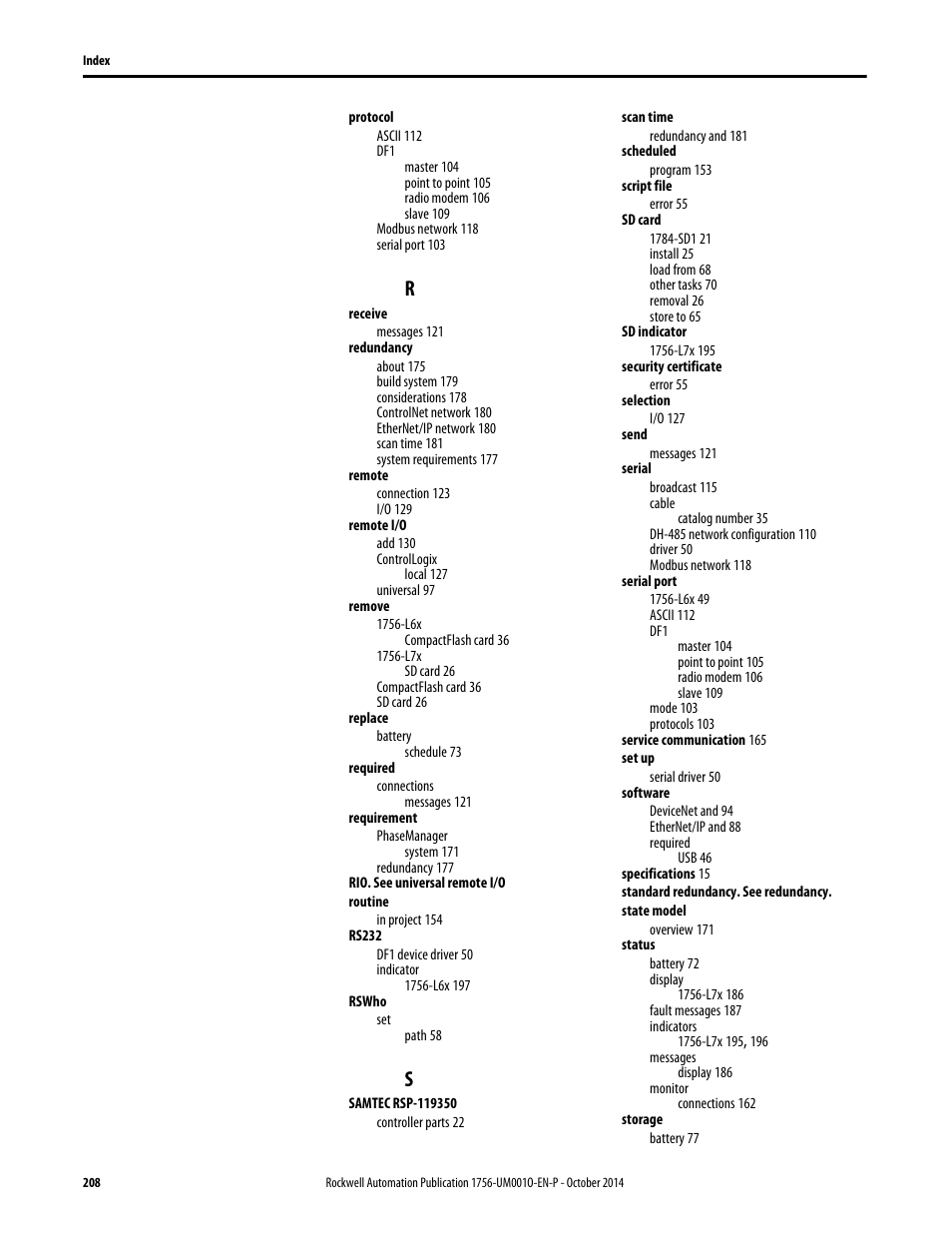 Rockwell Automation 1756-L6x_L7x ControlLogix System User Manual User Manual | Page 208 / 212