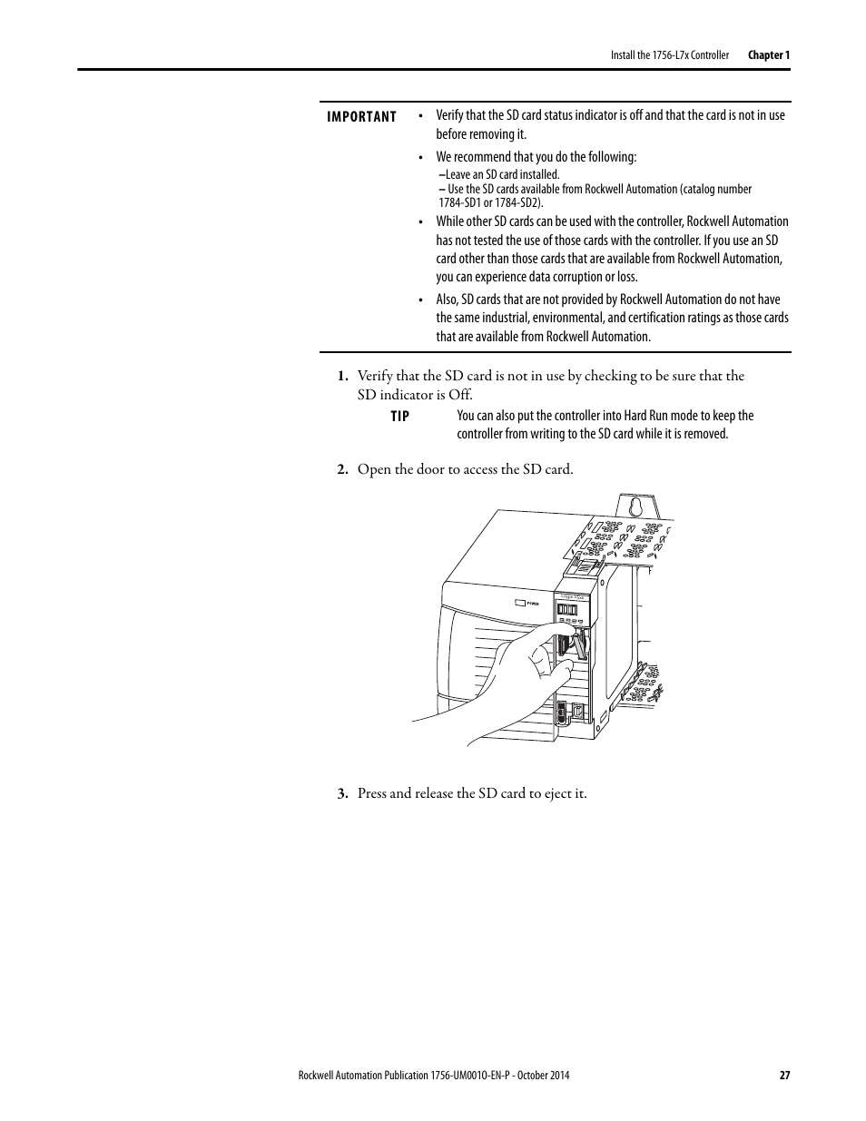 Rockwell Automation 1756-L6x_L7x ControlLogix System User Manual User Manual | Page 27 / 212