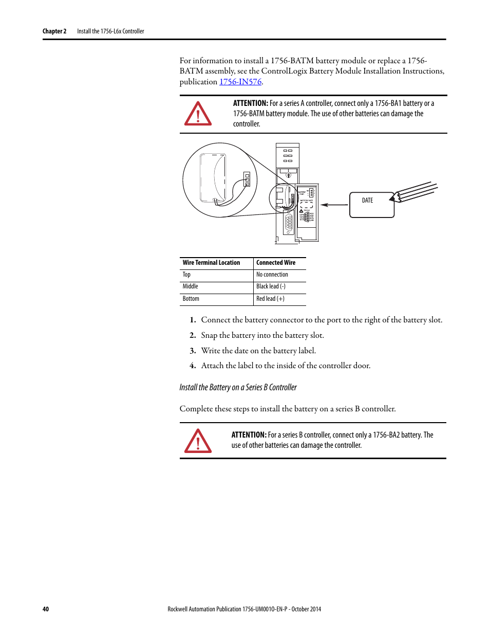 Rockwell Automation 1756-L6x_L7x ControlLogix System User Manual User Manual | Page 40 / 212