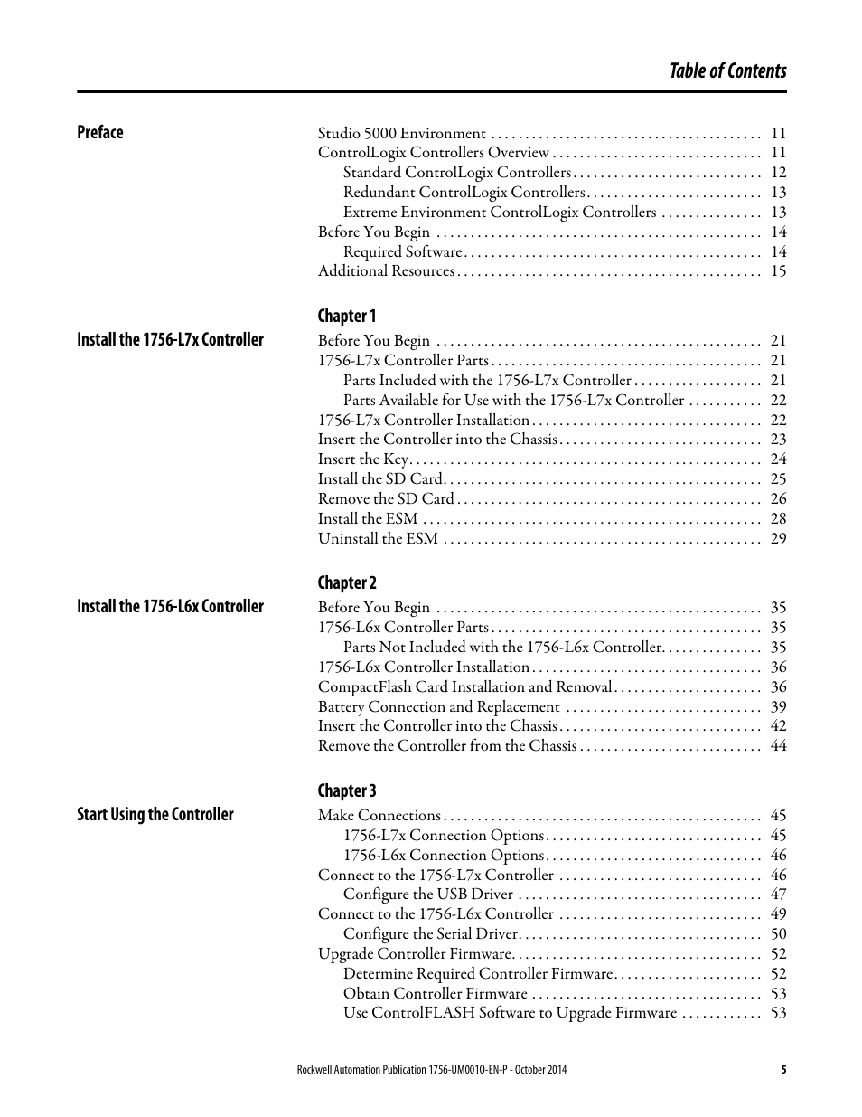 Rockwell Automation 1756-L6x_L7x ControlLogix System User Manual User Manual | Page 5 / 212