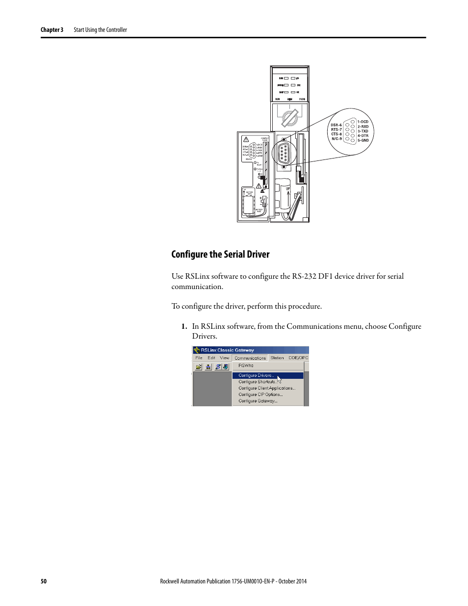 Configure the serial driver | Rockwell Automation 1756-L6x_L7x ControlLogix System User Manual User Manual | Page 50 / 212