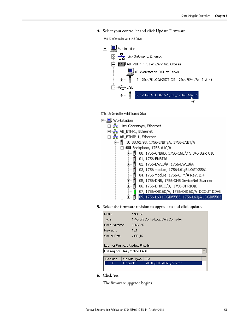 Rockwell Automation 1756-L6x_L7x ControlLogix System User Manual User Manual | Page 57 / 212