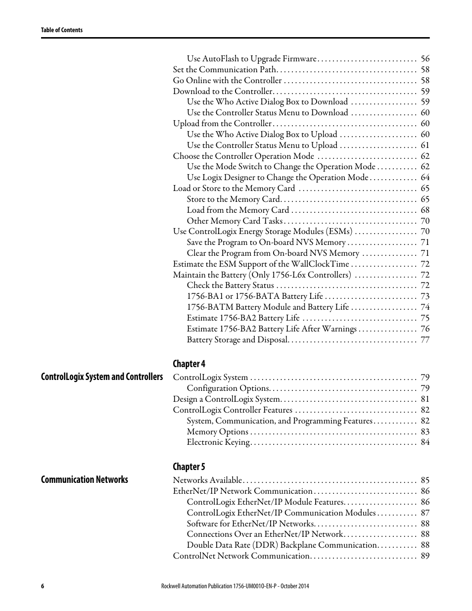 Rockwell Automation 1756-L6x_L7x ControlLogix System User Manual User Manual | Page 6 / 212