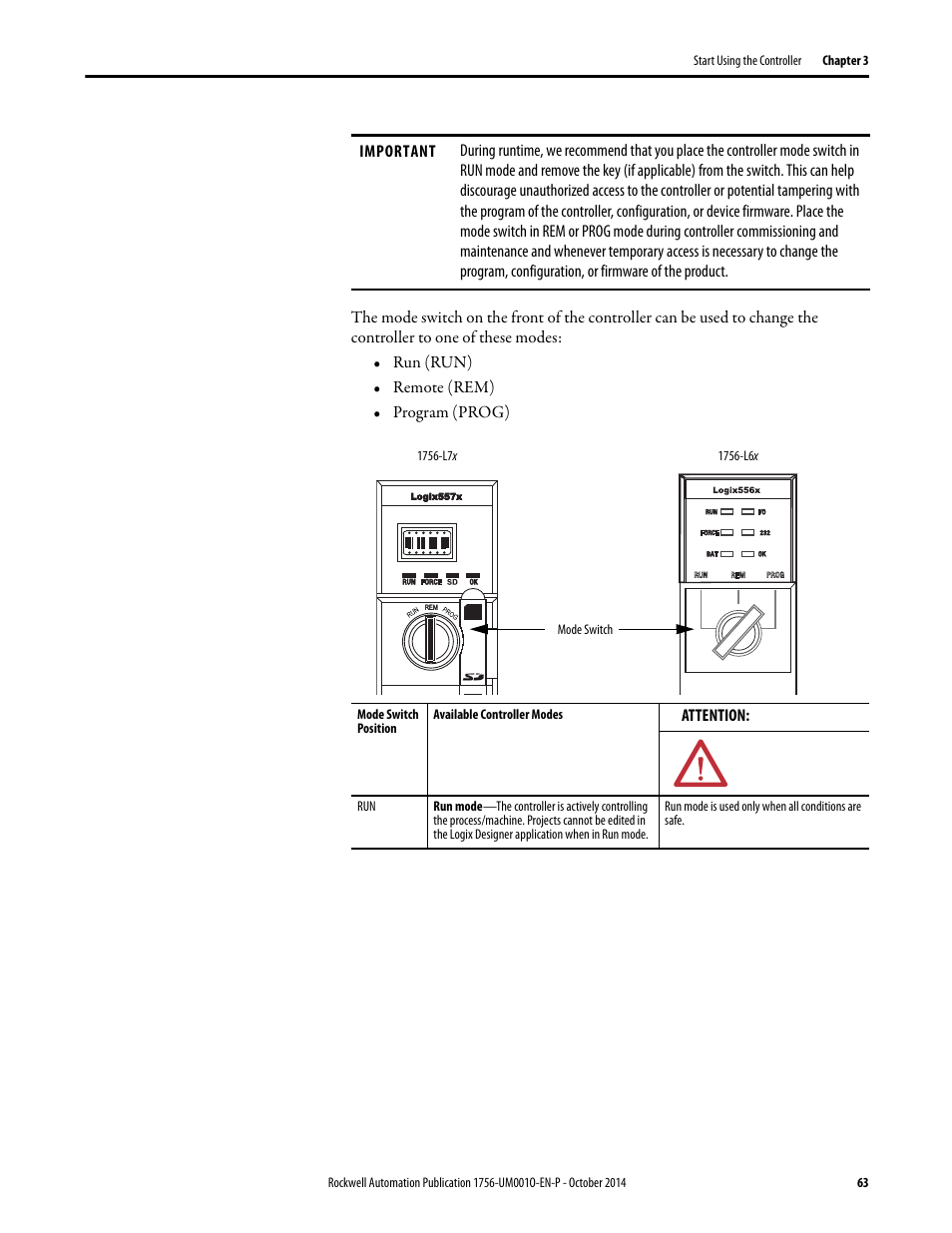 Rockwell Automation 1756-L6x_L7x ControlLogix System User Manual User Manual | Page 63 / 212