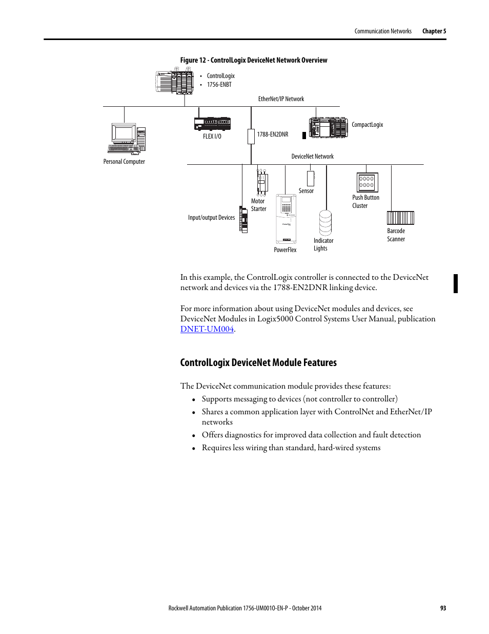 Controllogix devicenet module features | Rockwell Automation 1756-L6x_L7x ControlLogix System User Manual User Manual | Page 93 / 212