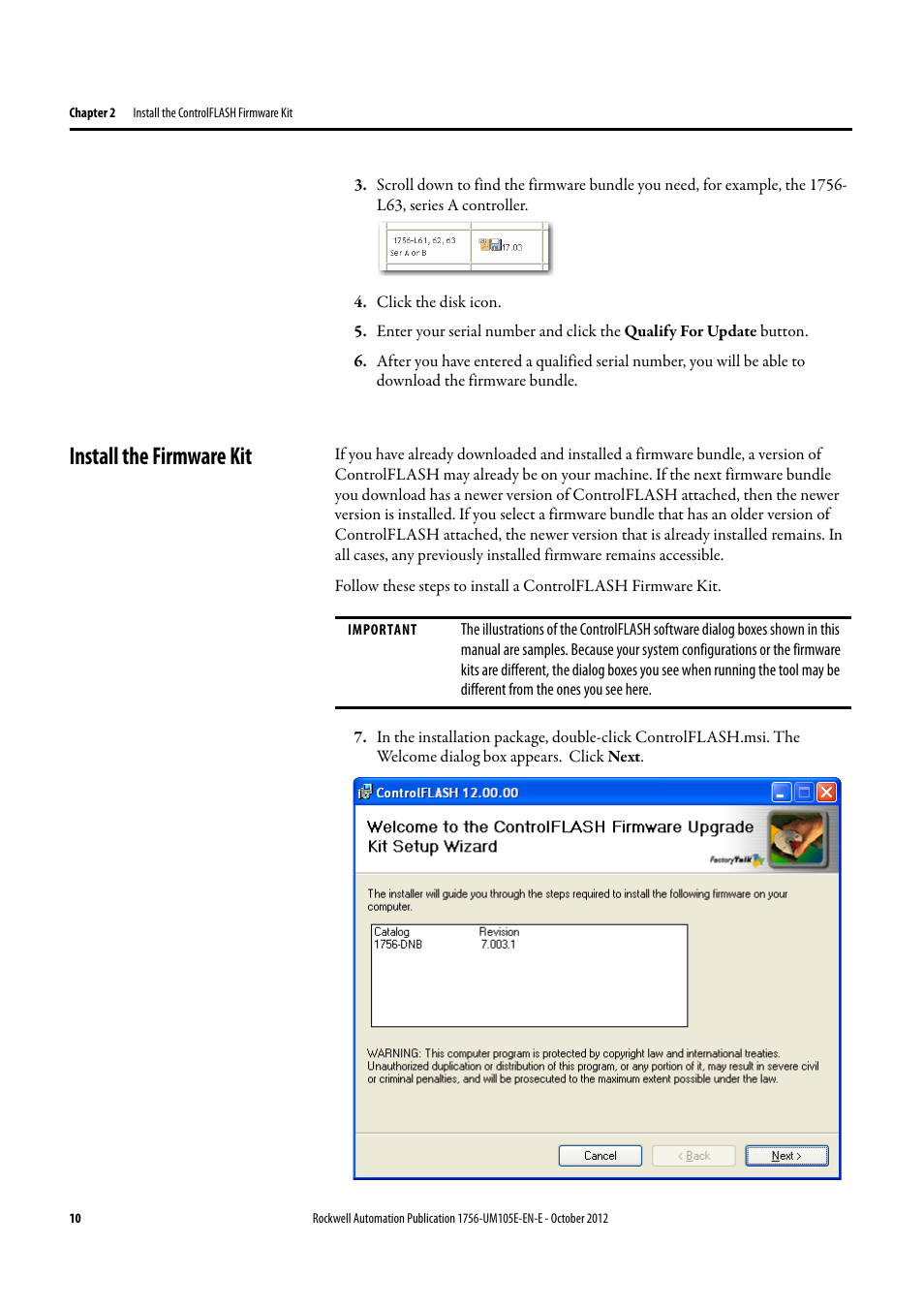 Install the firmware kit | Rockwell Automation ControlFLASH Firmware Upgrade Kit User Manual User Manual | Page 10 / 50