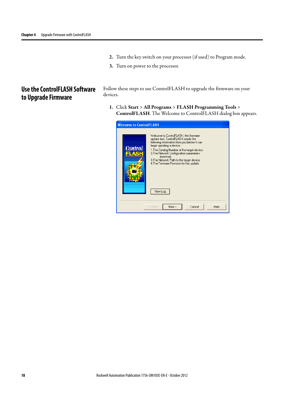 Use the controlflash software to upgrade firmware | Rockwell Automation ControlFLASH Firmware Upgrade Kit User Manual User Manual | Page 18 / 50