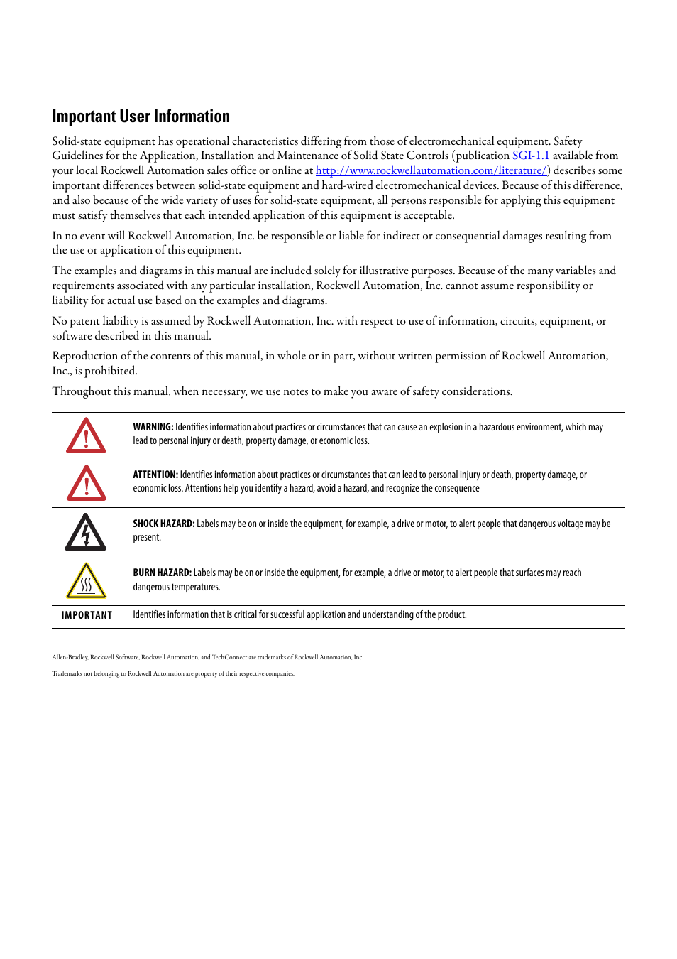 Important user information | Rockwell Automation ControlFLASH Firmware Upgrade Kit User Manual User Manual | Page 2 / 50