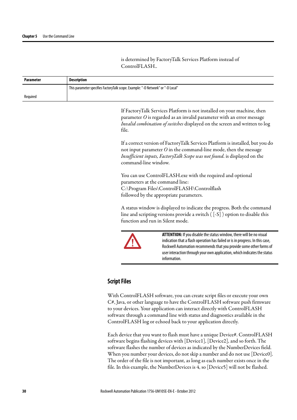 Script files | Rockwell Automation ControlFLASH Firmware Upgrade Kit User Manual User Manual | Page 30 / 50