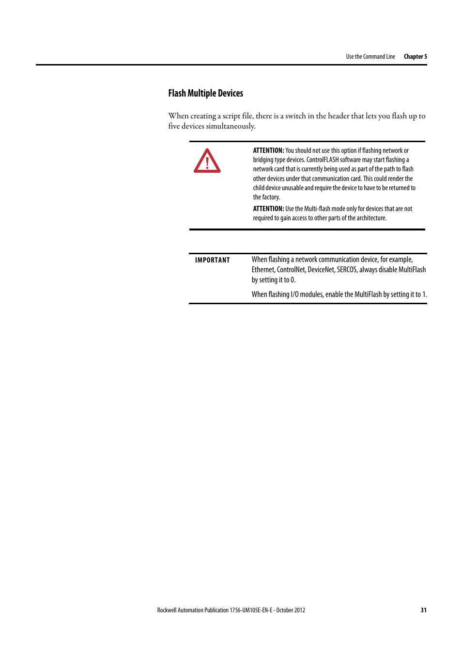 Flash multiple devices | Rockwell Automation ControlFLASH Firmware Upgrade Kit User Manual User Manual | Page 31 / 50