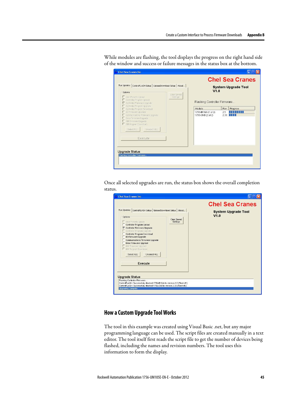 How a custom upgrade tool works | Rockwell Automation ControlFLASH Firmware Upgrade Kit User Manual User Manual | Page 45 / 50