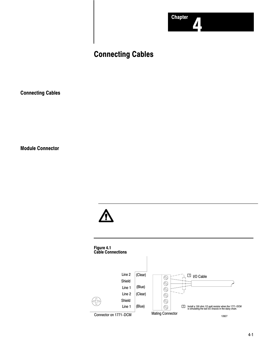 4 - connecting cables, Connecting cables, Module connector | Rockwell Automation 1771-DCM USER MANUAL 1771-DCM User Manual | Page 15 / 54