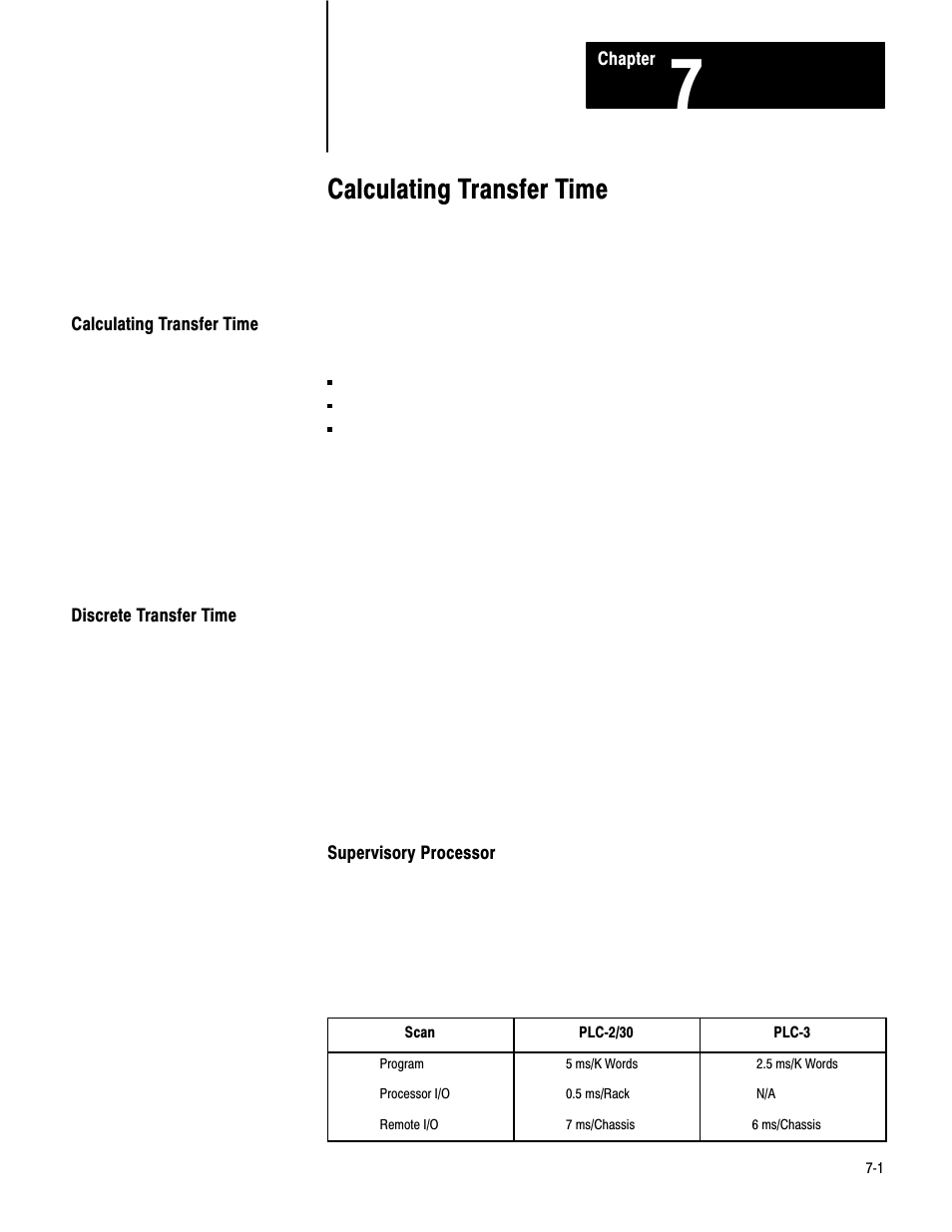 7 - calculating transfer time, Calculating transfer time, Discrete transfer time | Rockwell Automation 1771-DCM USER MANUAL 1771-DCM User Manual | Page 35 / 54