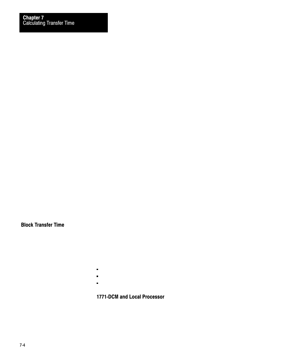 Block transfer time | Rockwell Automation 1771-DCM USER MANUAL 1771-DCM User Manual | Page 38 / 54