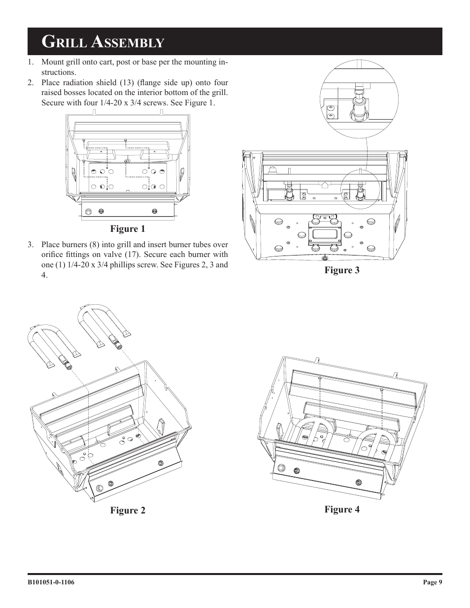 Rill, Ssembly | Broilmaster T3N-1 T3C-1 User Manual | Page 9 / 24