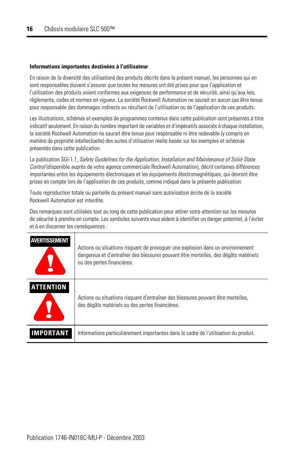 Rockwell Automation 1746-Ax SLC 500 Modular Chassis/ Instructions User Manual | Page 16 / 80