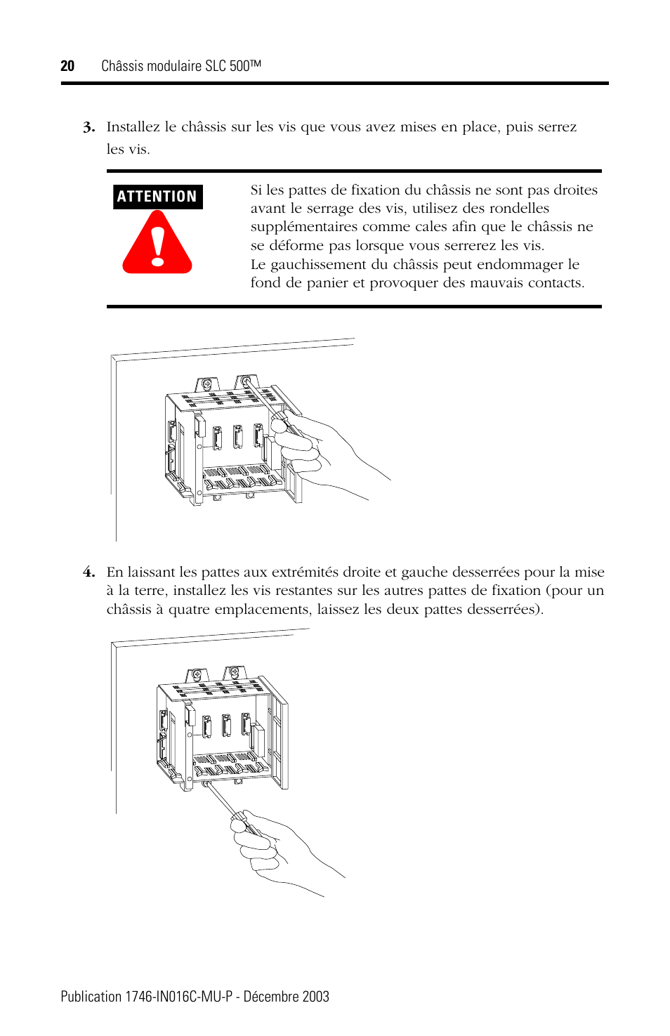 Rockwell Automation 1746-Ax SLC 500 Modular Chassis/ Instructions User Manual | Page 20 / 80