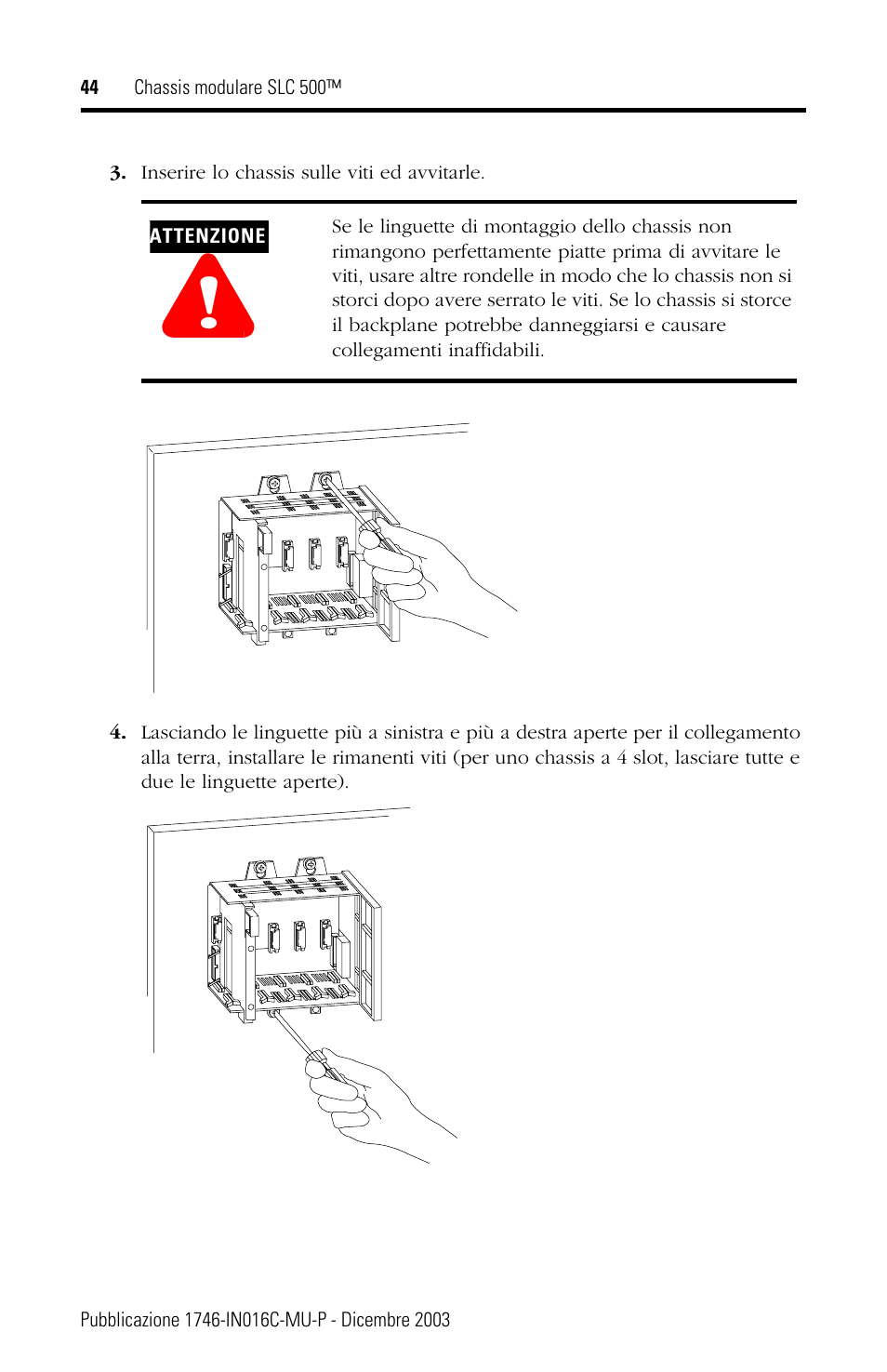 Rockwell Automation 1746-Ax SLC 500 Modular Chassis/ Instructions User Manual | Page 44 / 80