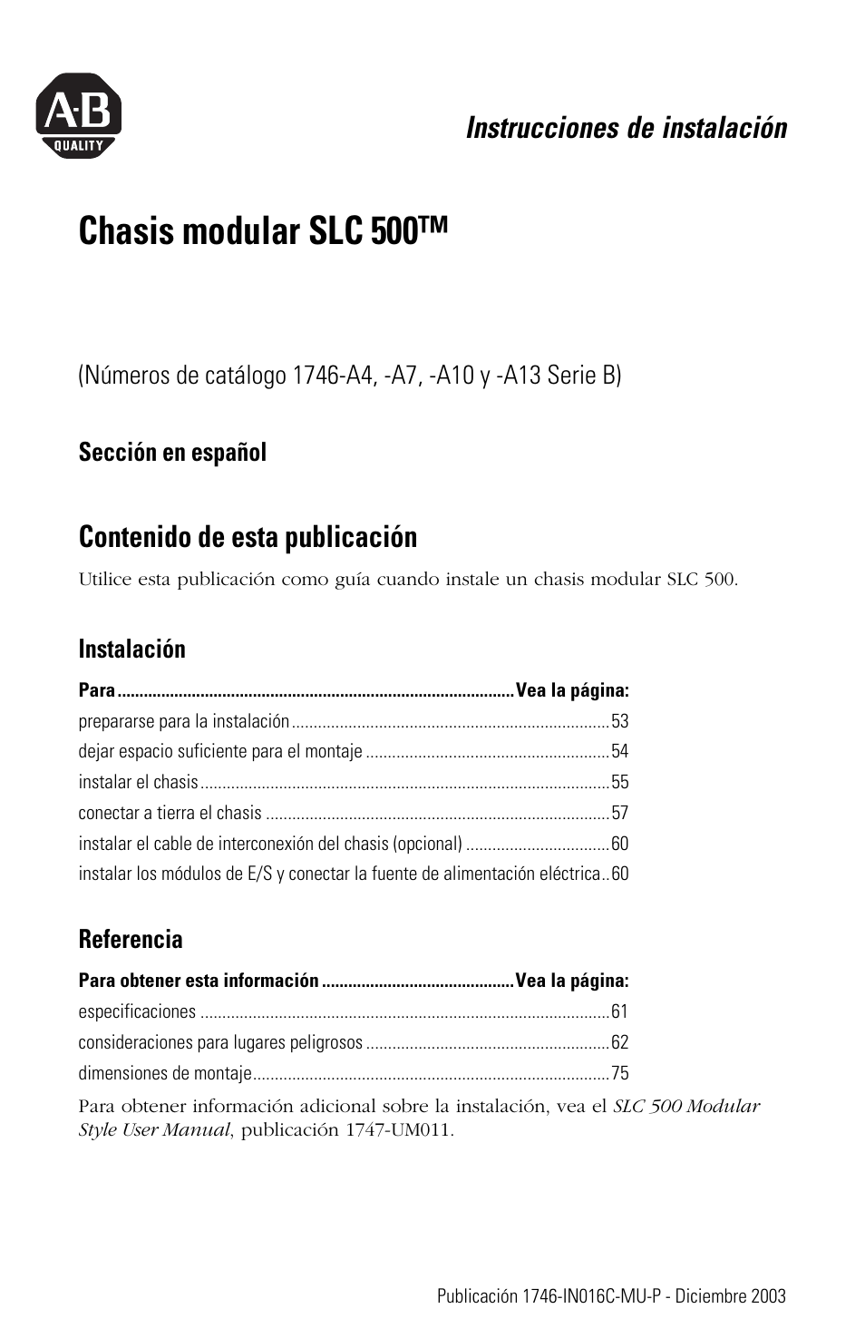 Rockwell Automation 1746-Ax SLC 500 Modular Chassis/ Instructions User Manual | Page 51 / 80