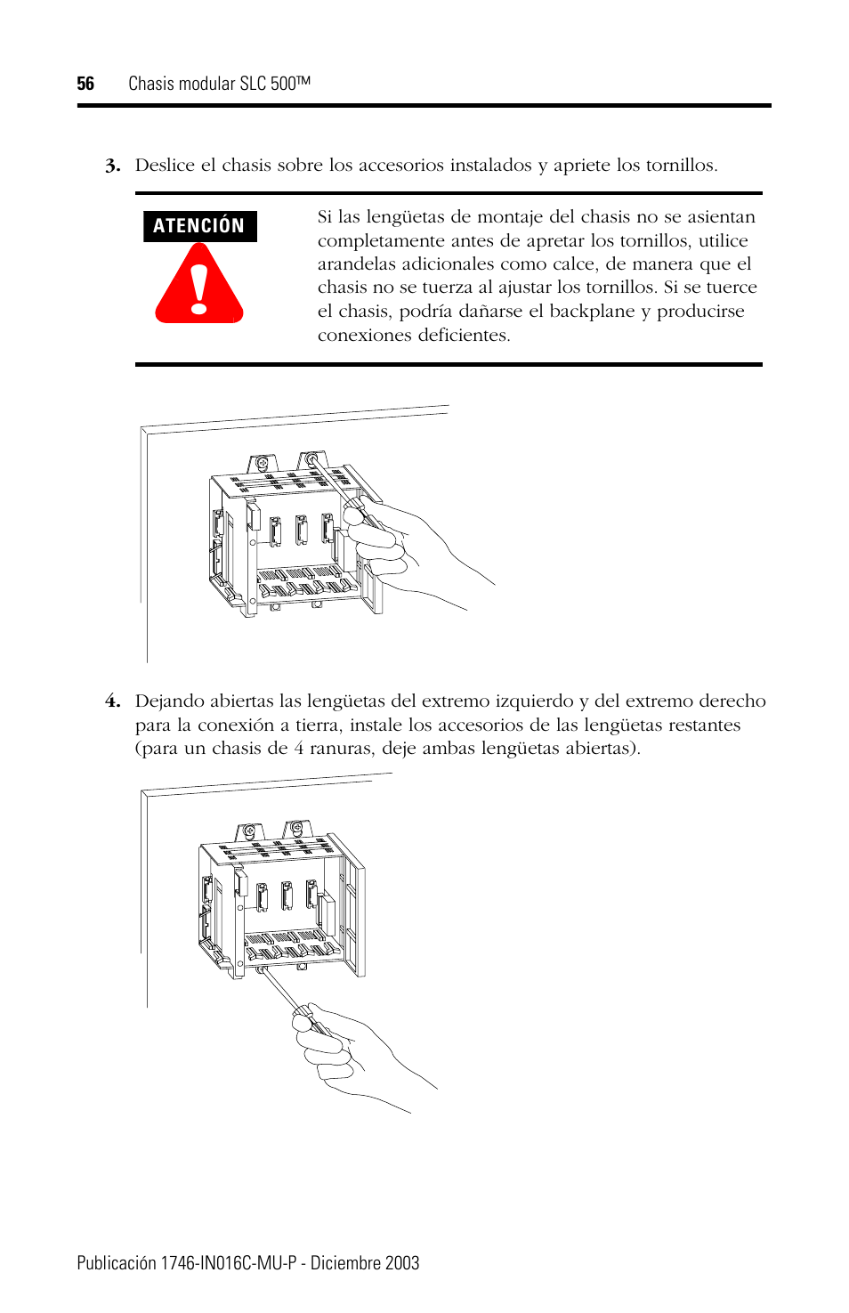 Rockwell Automation 1746-Ax SLC 500 Modular Chassis/ Instructions User Manual | Page 56 / 80