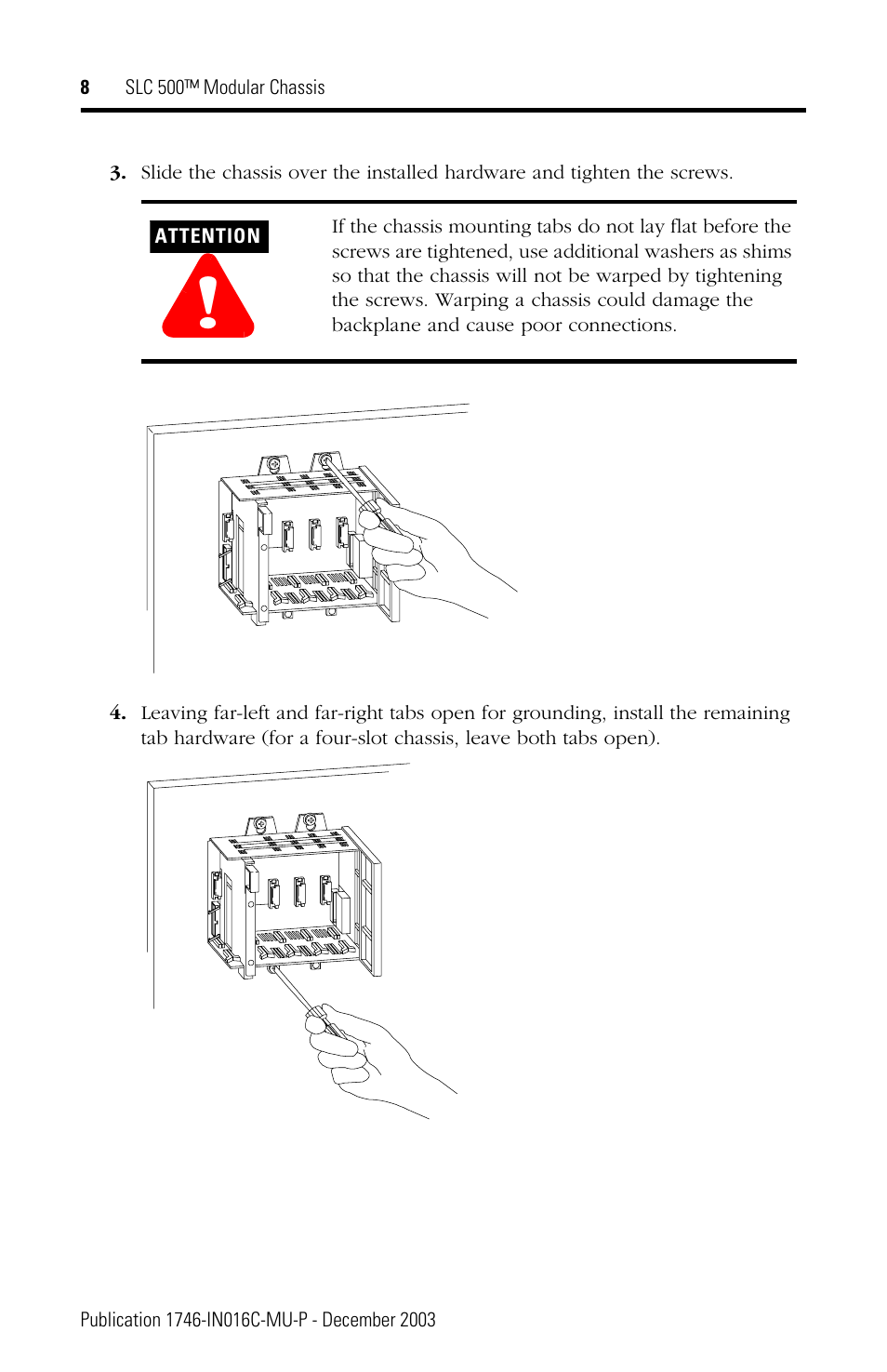 Rockwell Automation 1746-Ax SLC 500 Modular Chassis/ Instructions User Manual | Page 8 / 80