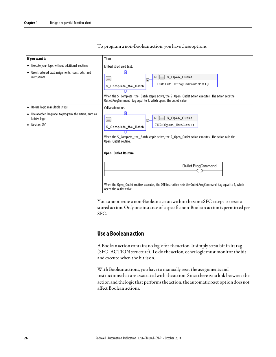 Use a boolean action | Rockwell Automation Logix5000 Controllers Sequential Function Charts Programming Manual User Manual | Page 26 / 88