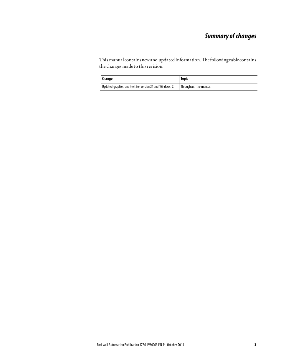 Summary of changes | Rockwell Automation Logix5000 Controllers Sequential Function Charts Programming Manual User Manual | Page 3 / 88